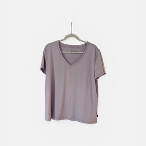 Eddie Bauer Lavender V-Neck Short Sleeve Tee